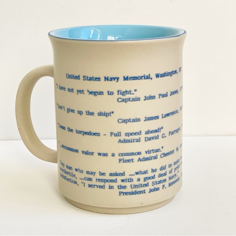 U.S. Navy Memorial Mug ©️1992 The Lone Sailor Military Veteran Coffee Cup - Picture 4 of 14